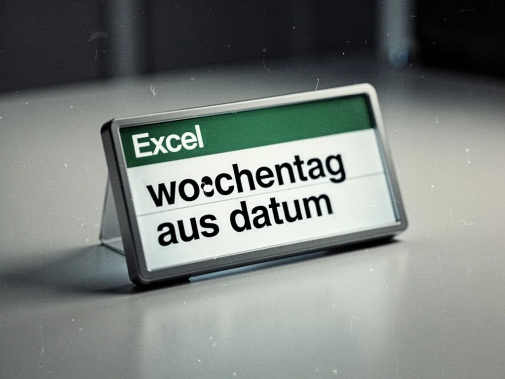 Excel-Tabelle mit einer Datumsspalte und daneben die zugehörigen Wochentage