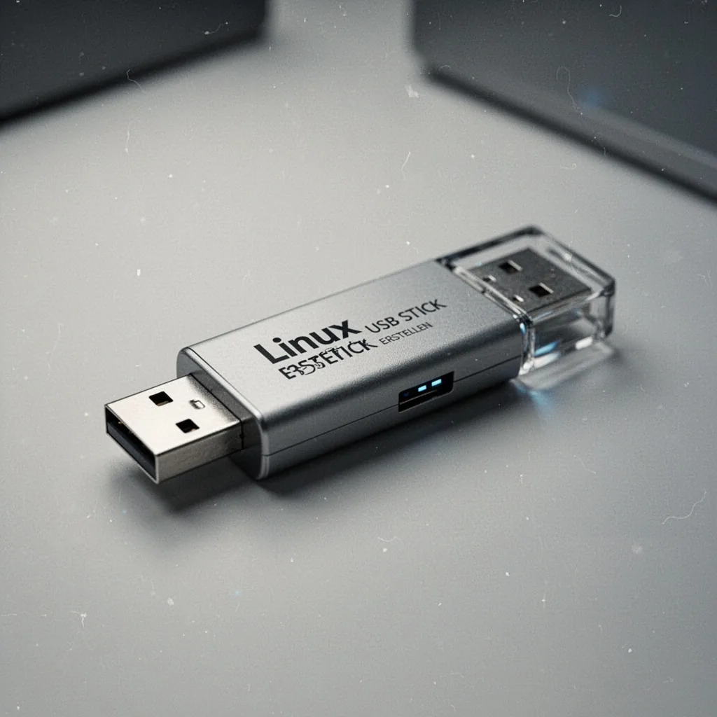 Utilisateur insérant une clé USB Linux dans un ordinateur pour créer un support bootable