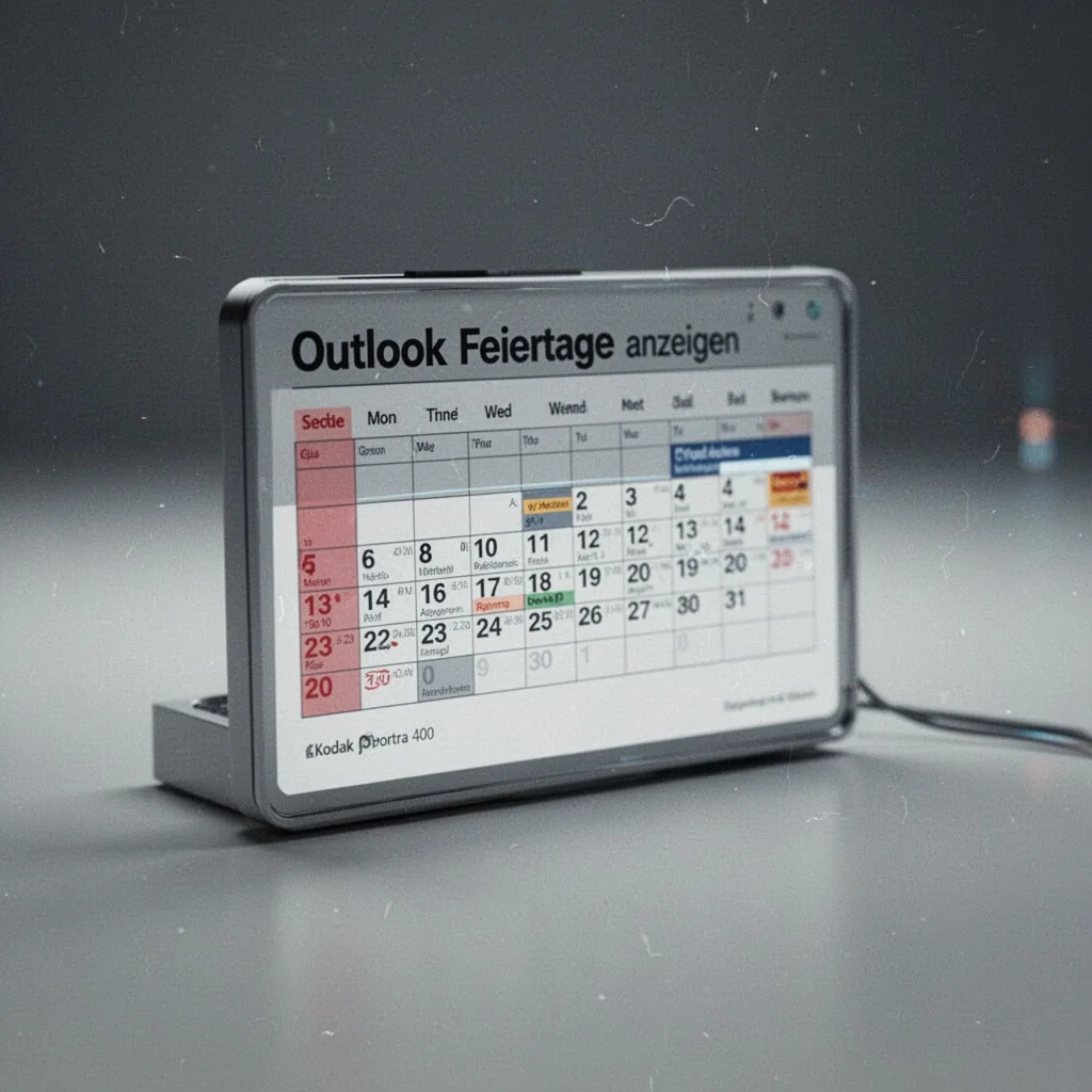 Un calendrier Outlook affiche les jours fériés 2026 mis en évidence en couleur