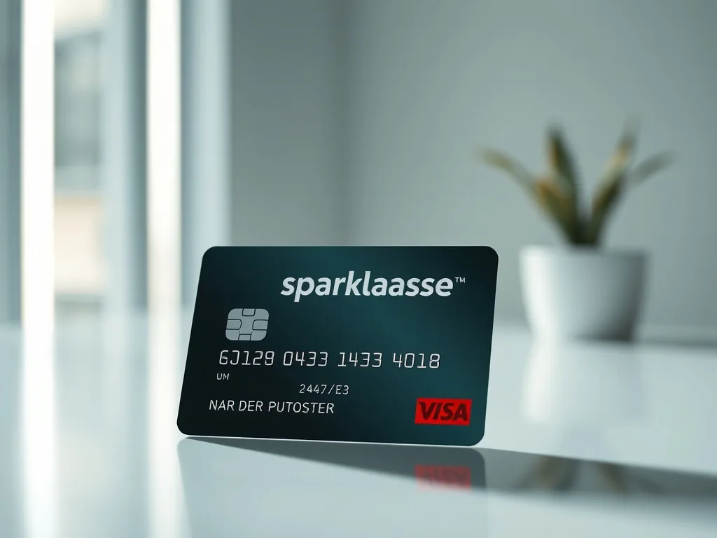Eine Sparkassen-Girokarte liegt auf einem Smartphone mit geöffneter Banking-App, daneben ein Kugelschreiber